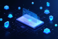 Abstract illustration of browser-based security architecture protecting AI agent workflows