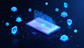 Abstract illustration of browser-based security architecture protecting AI agent workflows