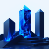 Abstract geometric illustration representing competitive AI models in the frontier AI race