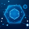 Abstract illustration of interconnected geometric structures representing voluntary AI safety framework and industry self-regulation