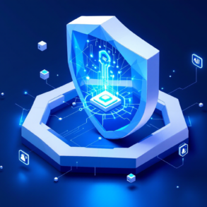 Abstract illustration of security shield protecting enterprise network from AI tool connections
