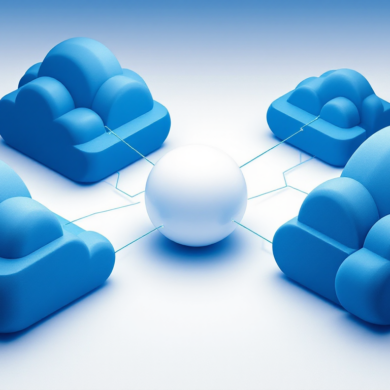 Abstract illustration depicting competing cloud infrastructure partnerships creating tension for an AI company