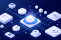 Abstract illustration of interconnected enterprise applications with central AI agent node